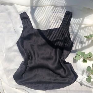 VTG black 100% silk tank